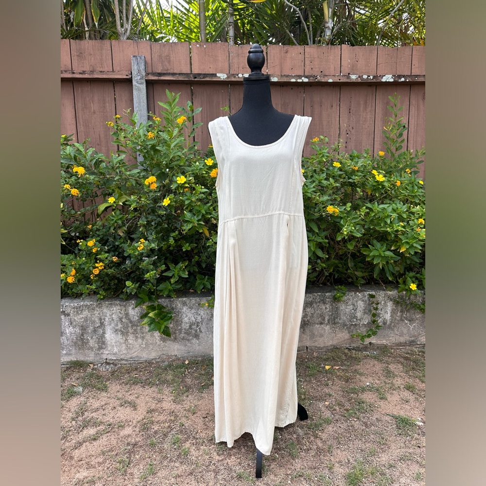 Vintage Jam’s World Cream Maxi Dress with Pockets Size XL